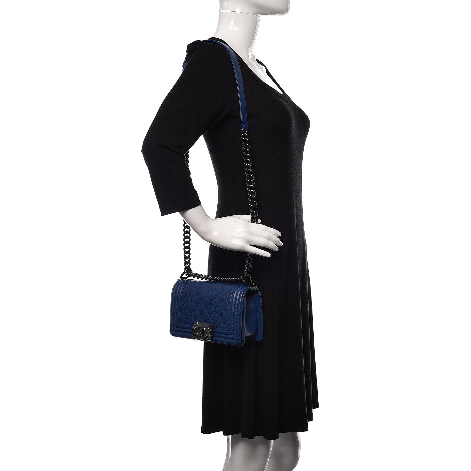 Chanel Calfskin Quilted Small Boy Flap Blue 2 of 12