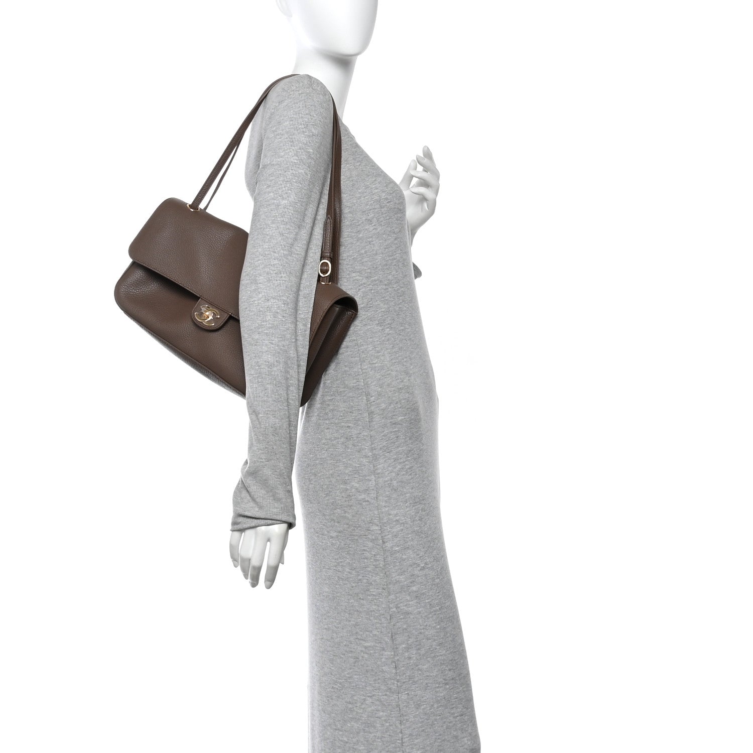 Chanel Grained Calfskin Small Souplissimo Maxi Flap Light Brown 2 of 11
