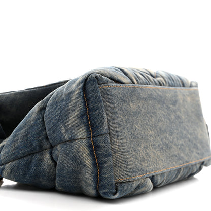 Saint Laurent Denim Quilted Small Loulou Puffer Monogram Chain Satchel Blue Cinnamon 9 of 12