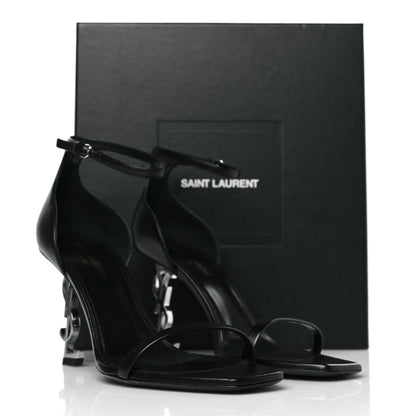 Saint Laurent Calfskin Opyum 85 Sandals 39 Black Silver 9 of 9