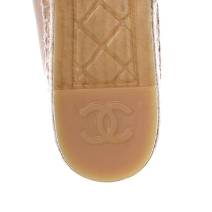 Chanel Lambskin CC Espadrilles 38 Beige Black 7 of 15