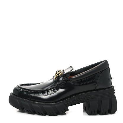 Gucci Magnum Calfskin Nappa Samoa Womens Horsebit Platform Chunky Lug Sole 40mm Loafers 41 Black 1 of 11
