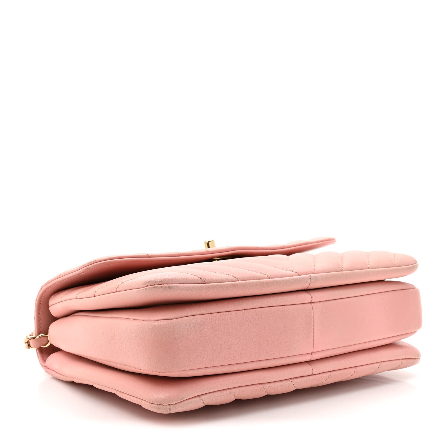 Chanel Lambskin Chevron Quilted Small Trendy CC Dual Handle Flap Bag Light Pink 4 of 14
