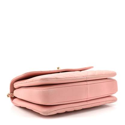 Chanel Lambskin Chevron Quilted Small Trendy CC Dual Handle Flap Bag Light Pink 4 of 14