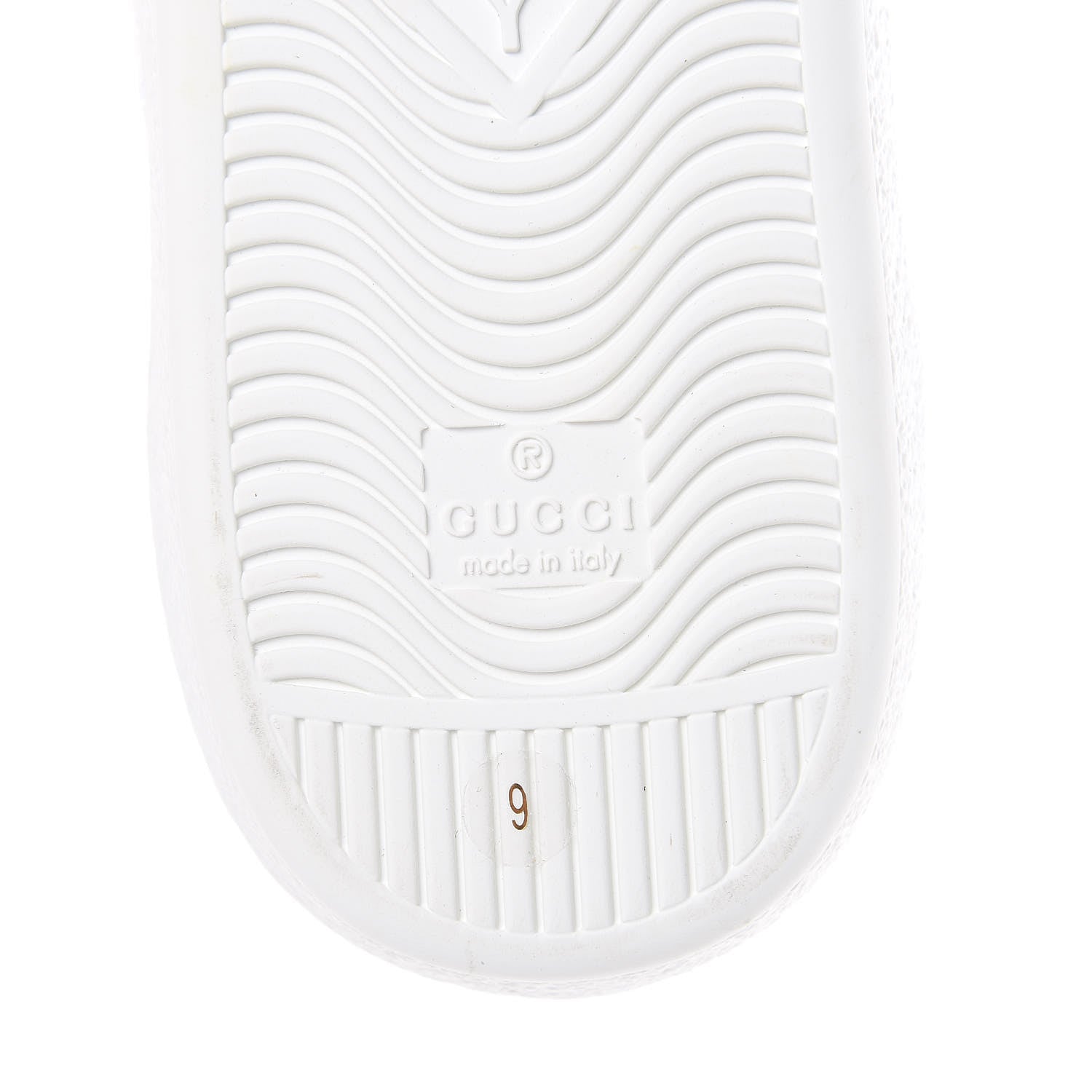 Gucci Calfskin Miro Soft Web Bee Embroidered Mens Ace High Top Sneakers 9 White 8 of 9