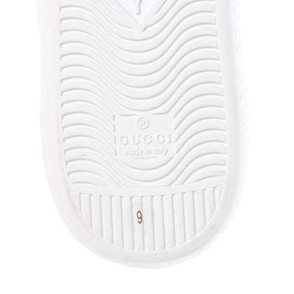 Gucci Calfskin Miro Soft Web Bee Embroidered Mens Ace High Top Sneakers 9 White 8 of 9