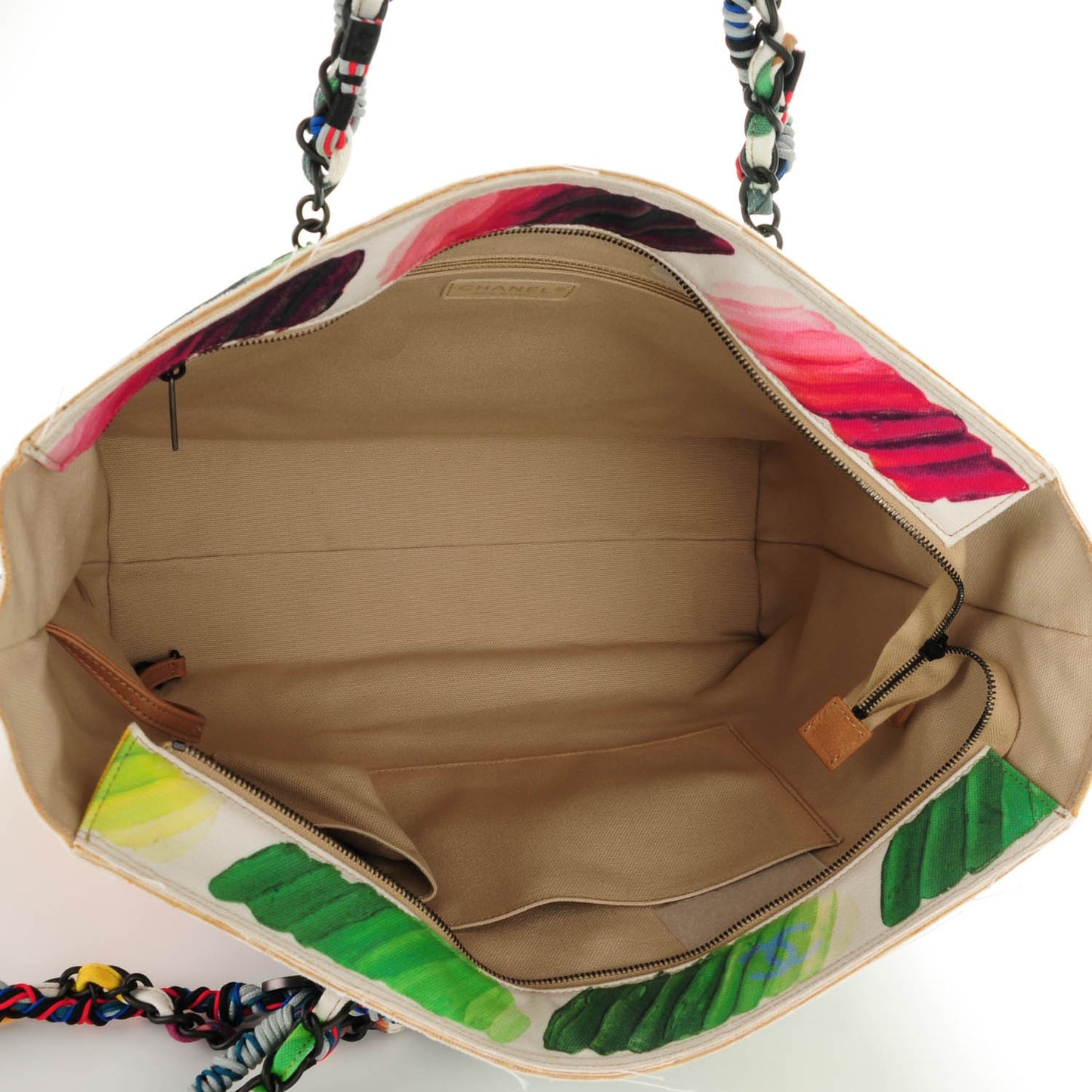 Canvas Colorama Large Zip Shopping Tote Multicolor