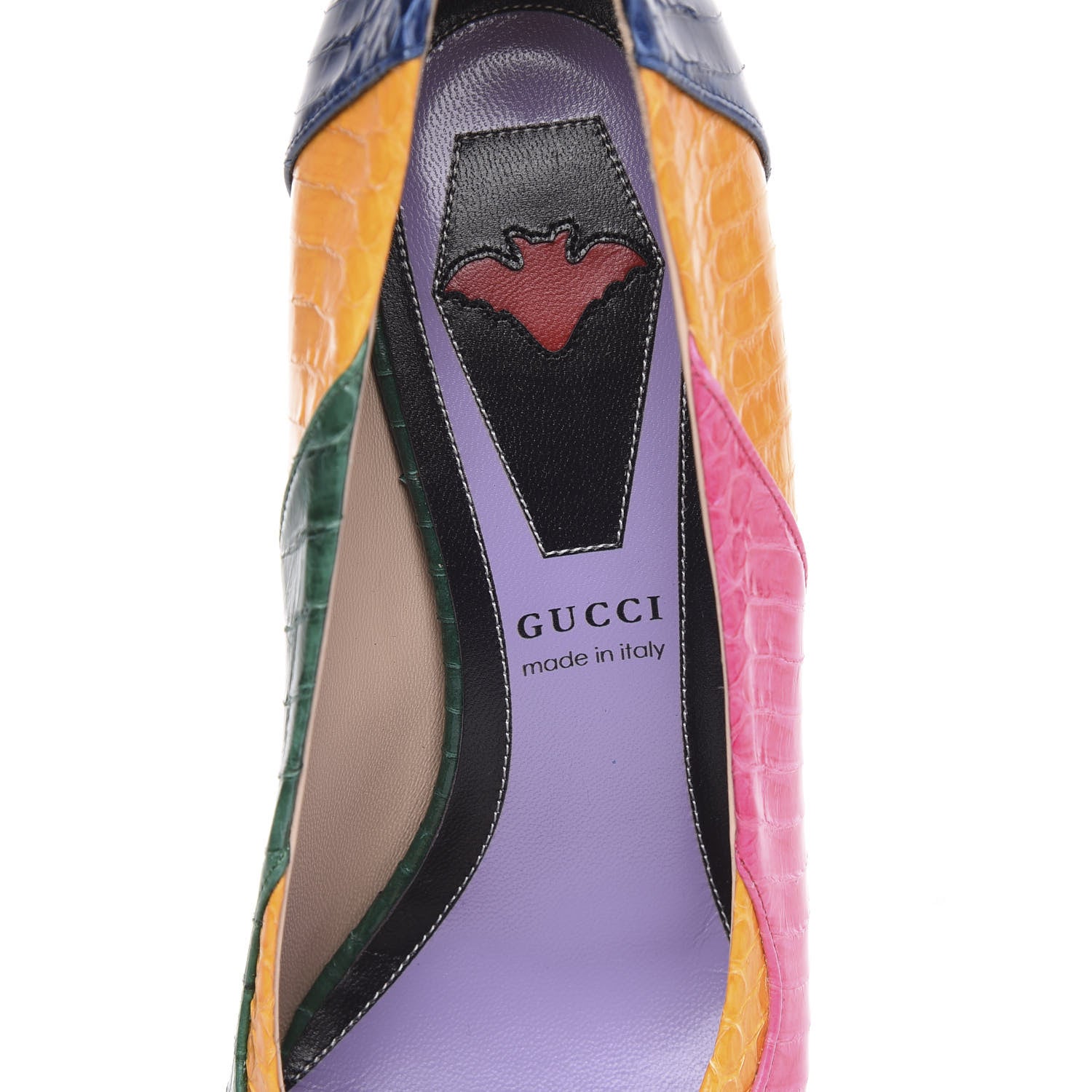 Gucci Snakeskin Crystal Double G Pumps 36 Pink 6 of 9