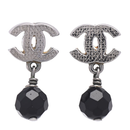 Chanel Ruthenium Bead CC Drop Earrings Black 1 of 4