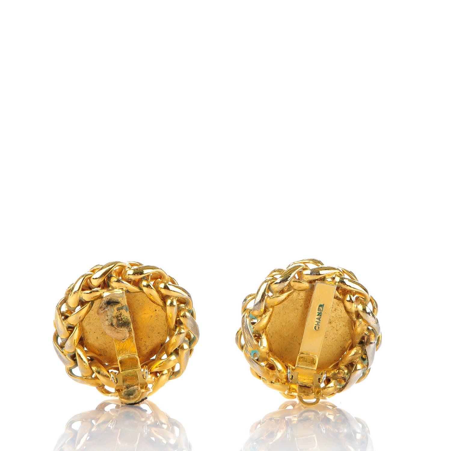 Chanel Wheat CC Clip On Earrings Gold 3 of 5