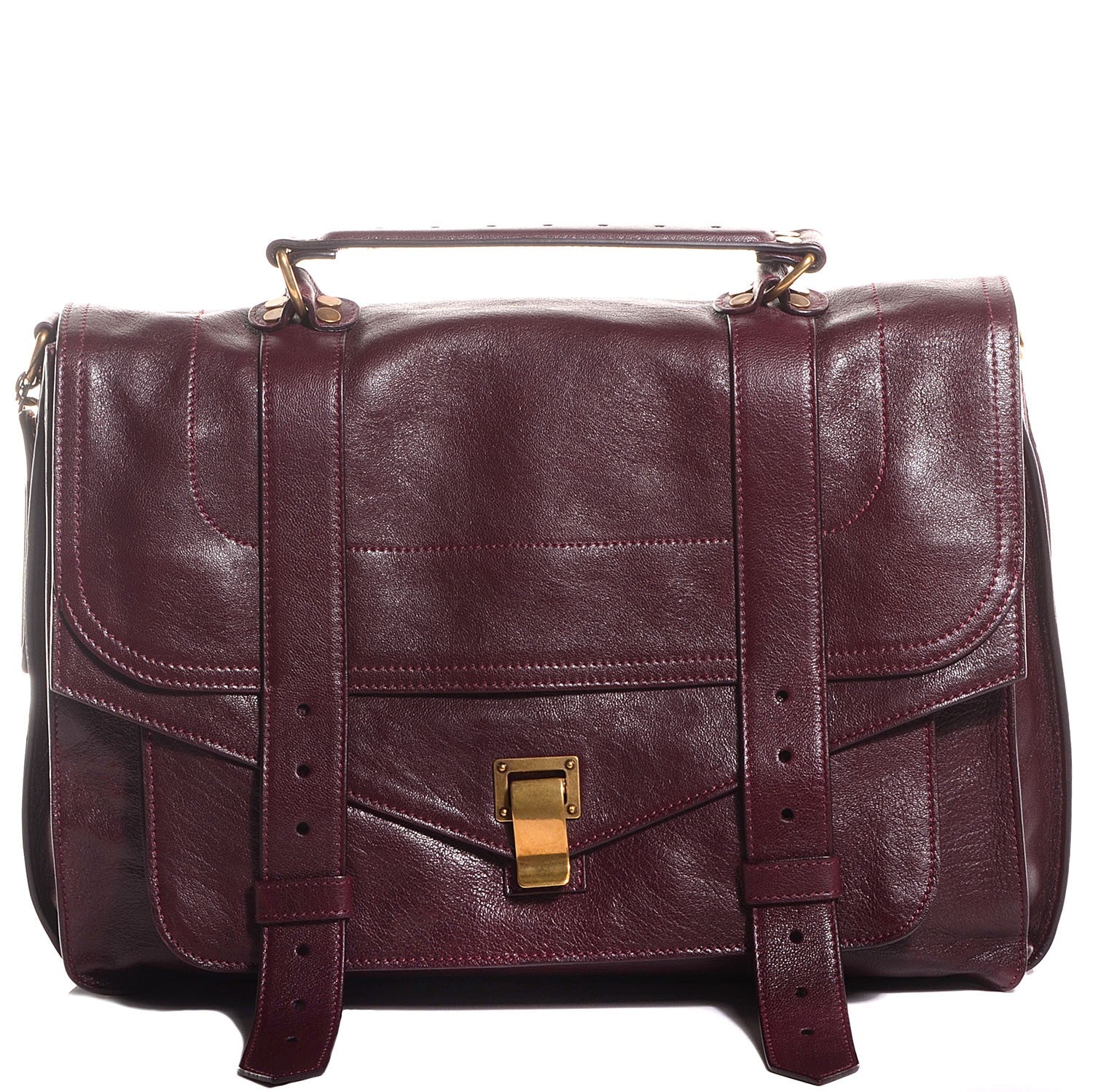 Proenza Schouler Lambskin Large PS1 Satchel Burgundy 1 of 13