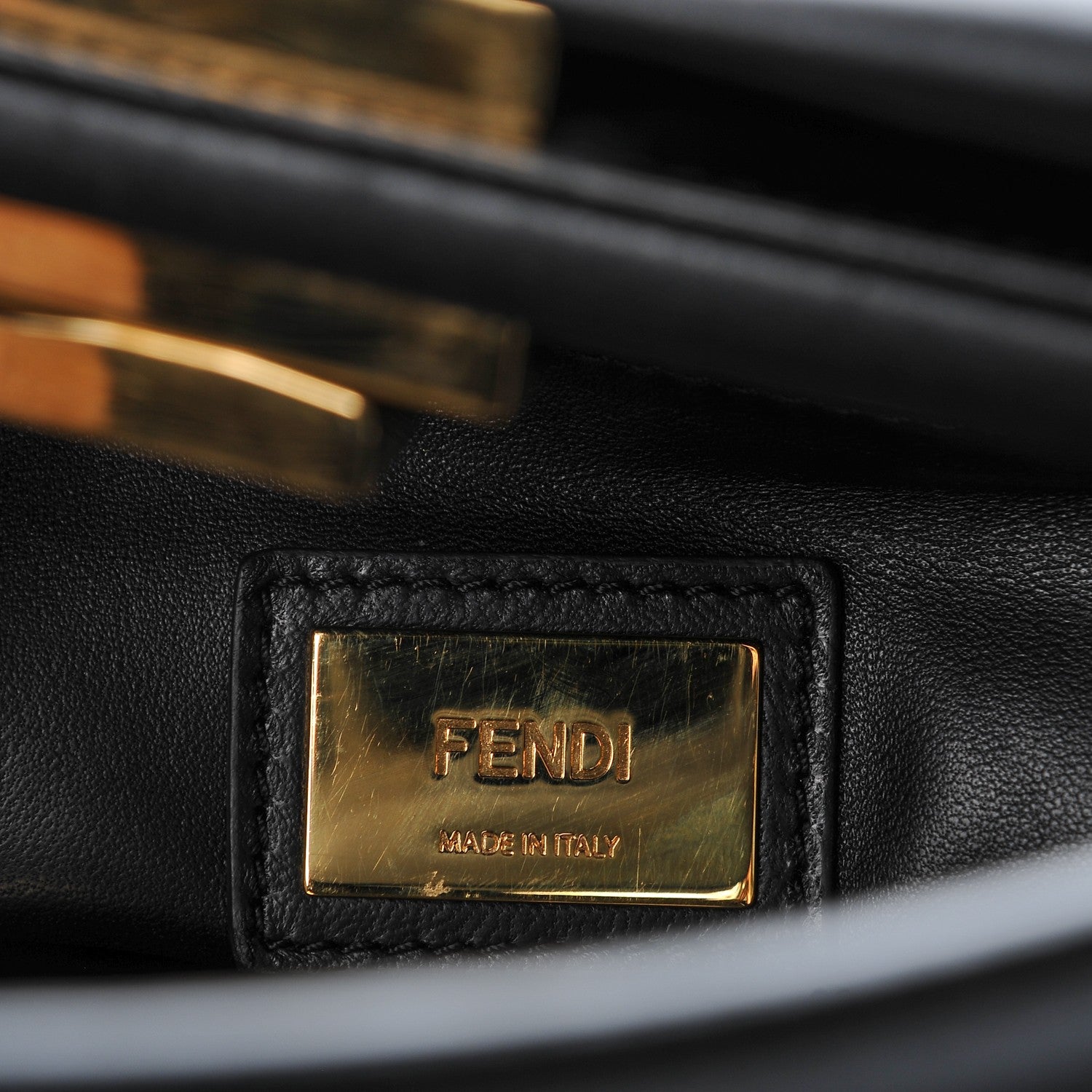 Fendi Vitello Morgan Shiny Nappa Medium Peekaboo Iconic Satchel Black 7 of 7