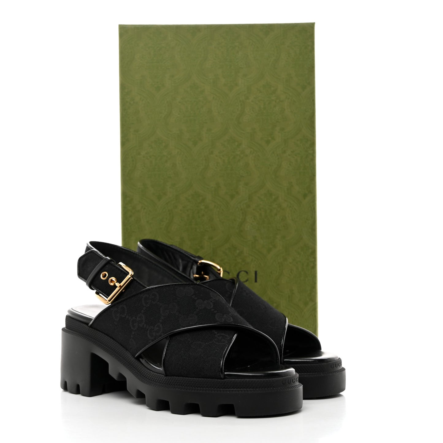 Monogram Granada Kid Trip 40/72mm Lug Sole Sandals 38 Black