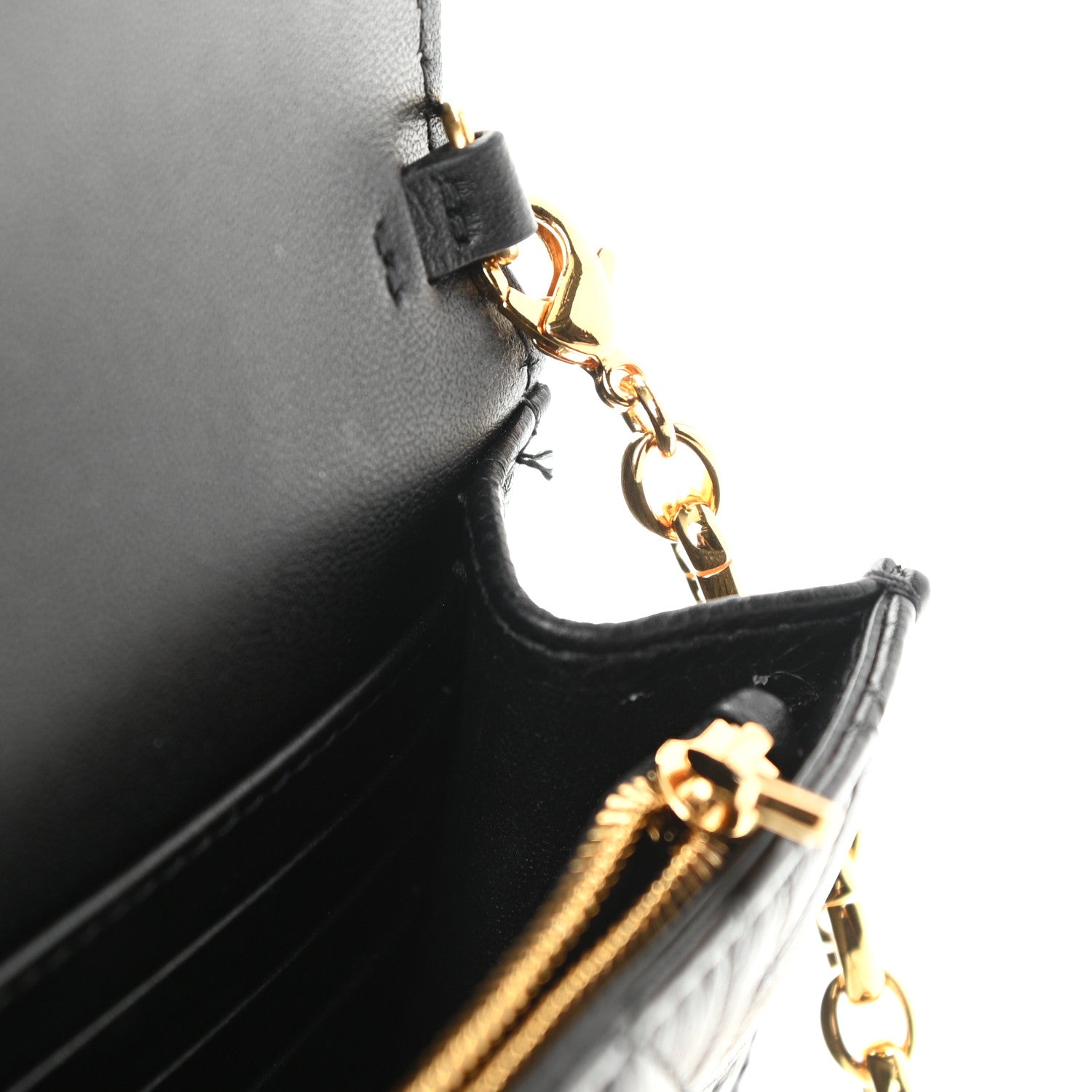 Christian Dior Supple Calfskin Caro Pouch with Chain Black 9 of 11