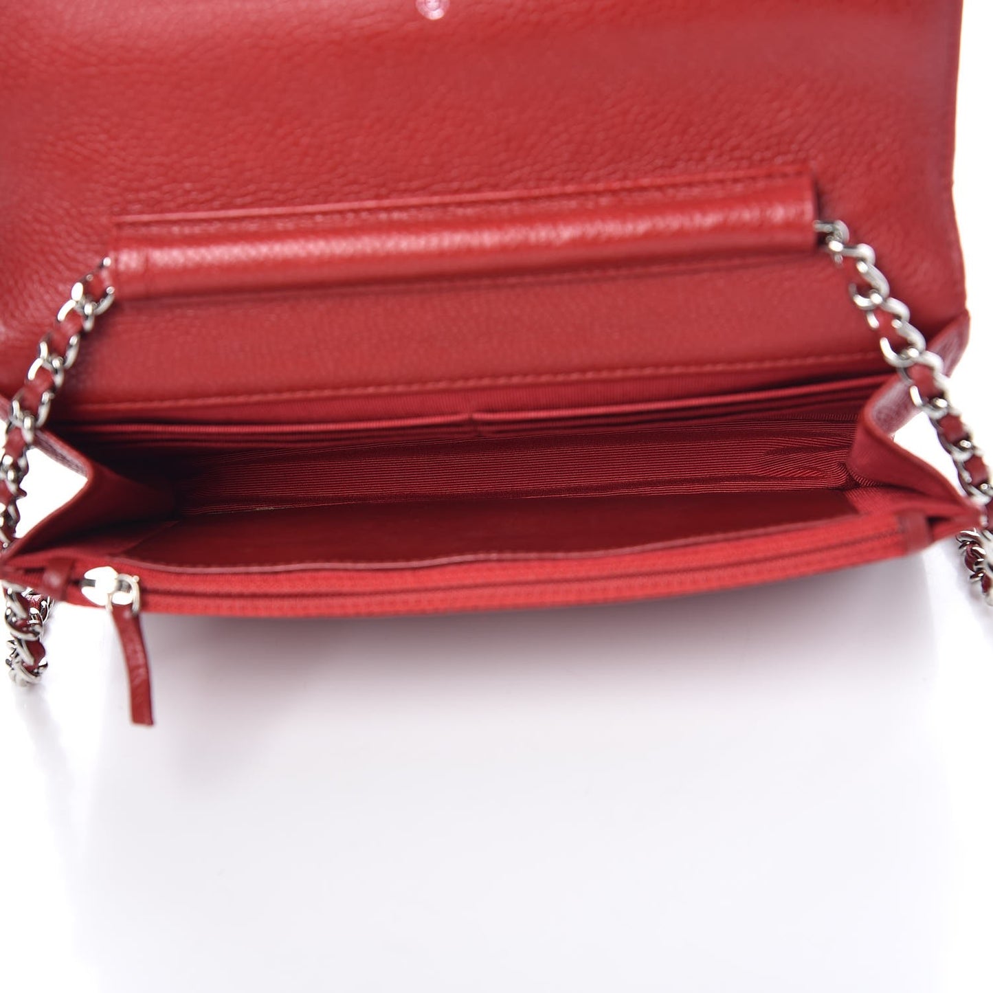 Caviar Quilted Wallet on Chain WOC Red