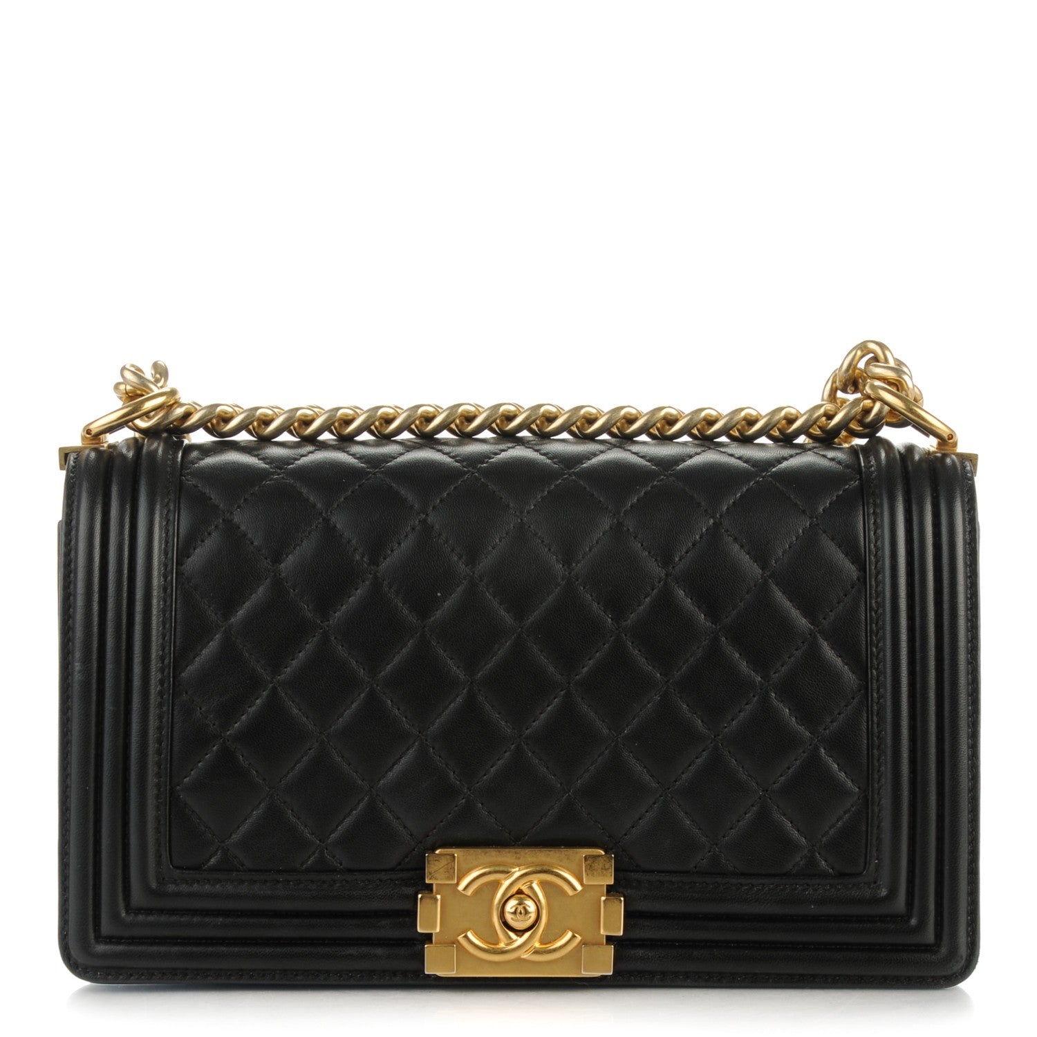 Chanel Lambskin Quilted Medium Boy Flap Black 1 of 7