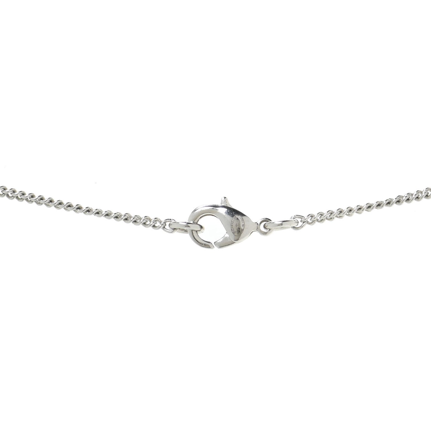 Crystal CC Drop Necklace Silver