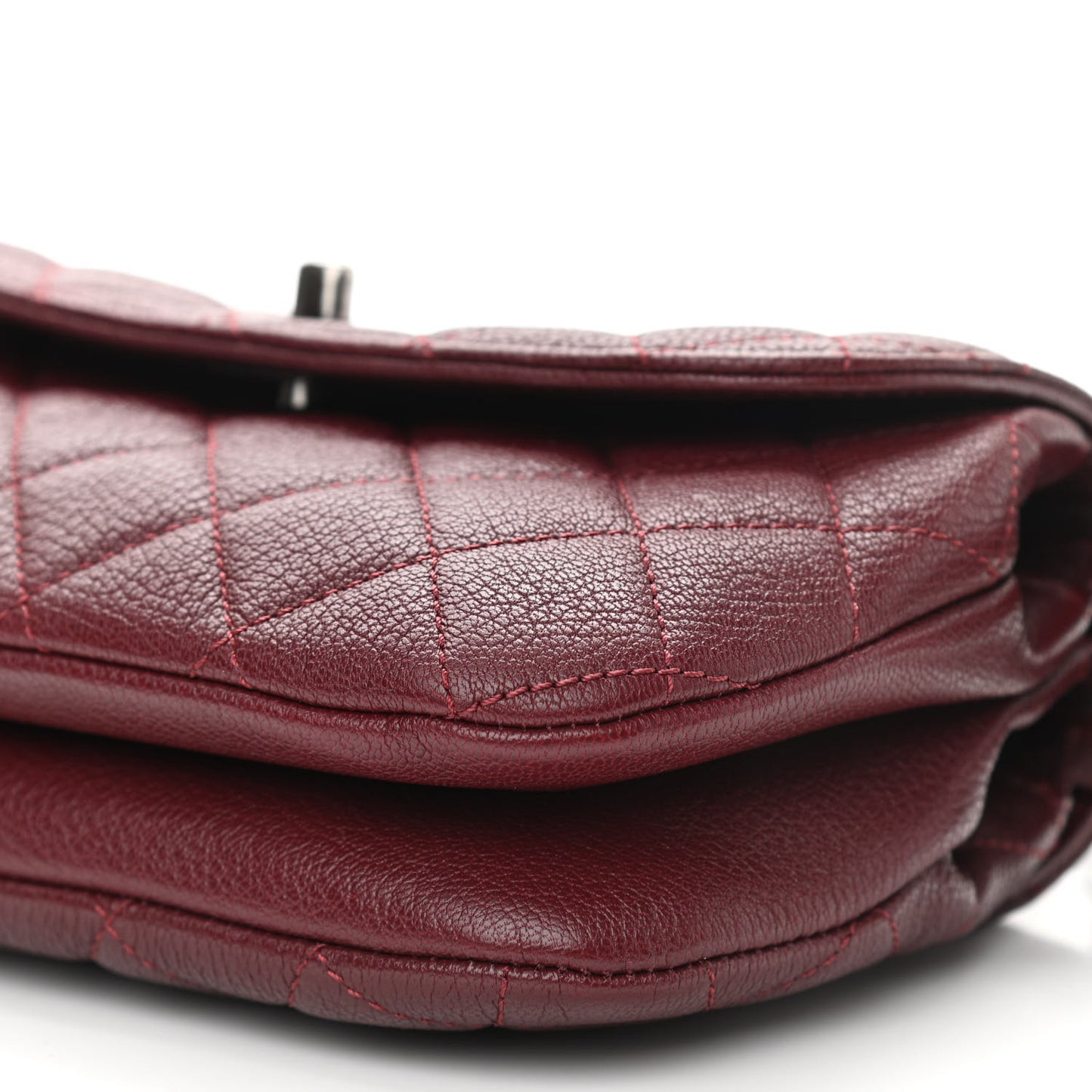 Goatskin Quilted CC Waiter Shoulder Bag Burgundy