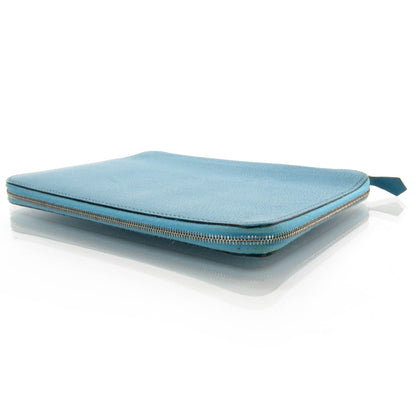 Hermes Chevre Mysore Globe Trotter Zip Agenda GM Turquoise 3 of 8