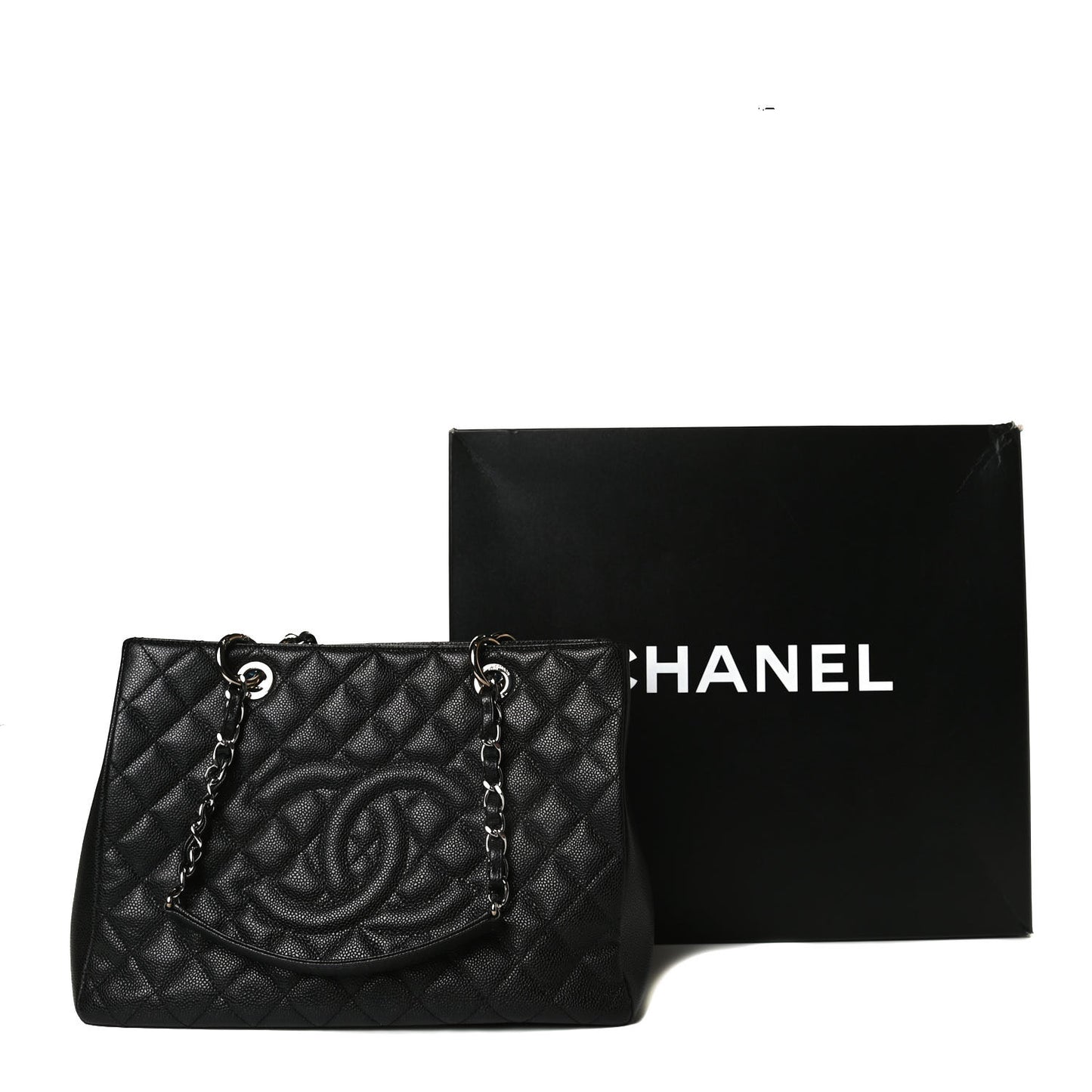 Caviar Quilted Grand Shopping Tote GST Black