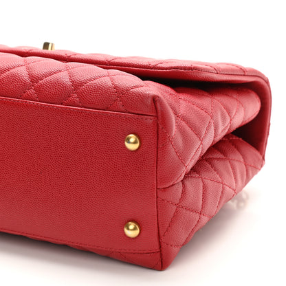 Chanel Caviar Quilted Small Coco Handle Flap Red 10 of 10
