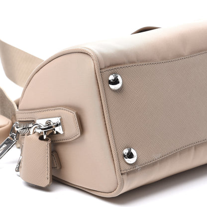 Prada Tessuto Nylon Saffiano Re-Edition 2005 Top Handle Crossbody Bag Cammeo 7 of 14