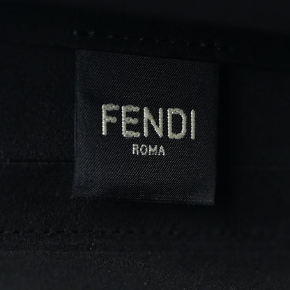 Fendi Shiny Glazed Fabric Vitello Cover FF 1974 Logo Clutch Black 6 of 7