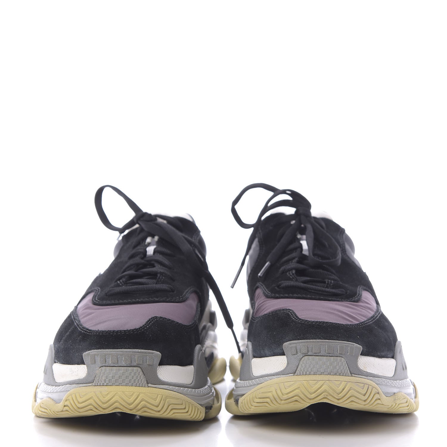 Balenciaga Nylon Suede Mens Triple S 2.0 Sneakers 45 Black Bordeaux 2 of 10