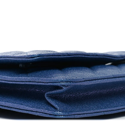 Chanel Iridescent Caviar Quilted Wallet on Chain WOC Blue 10 of 11