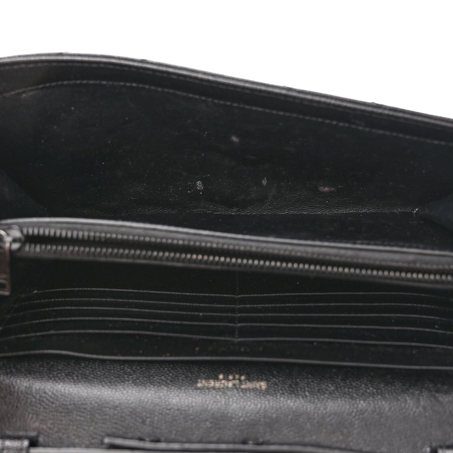 Grain De Poudre Matelasse Chevron Monogram Monochrome Chain Wallet Black