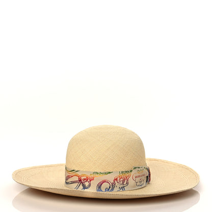Hermes Straw Panama Brisa Brides De Gala Hat 57 Naturel Multicolore 3 of 7