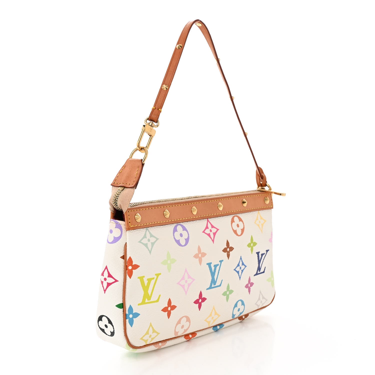 Louis Vuitton Monogram Multicolor Pochette Accessories White 3 of 9