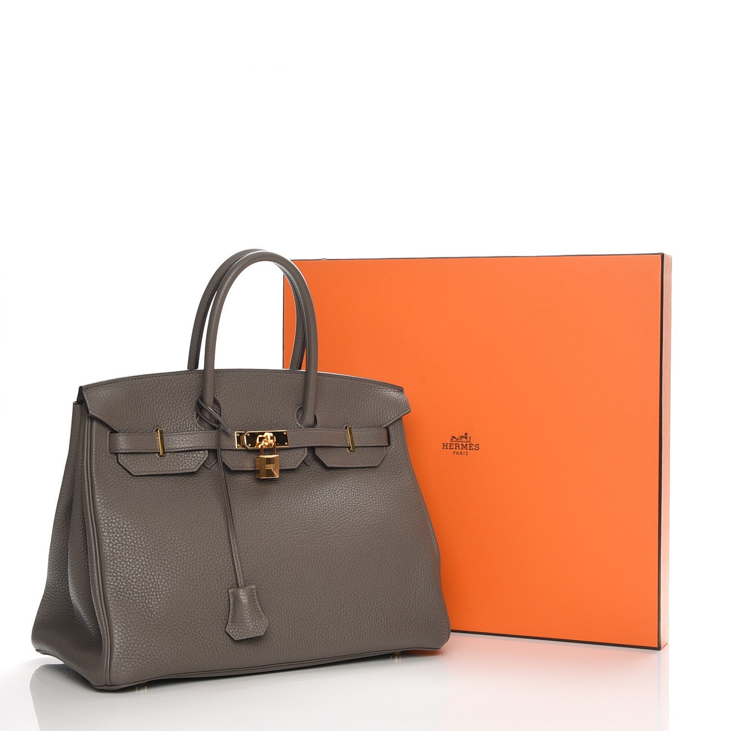 Hermes Taurillon Clemence Birkin 35 Etain 5 of 29
