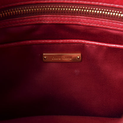 Miu Miu Nappa Matelasse Bow Tote Fuoco 8 of 9