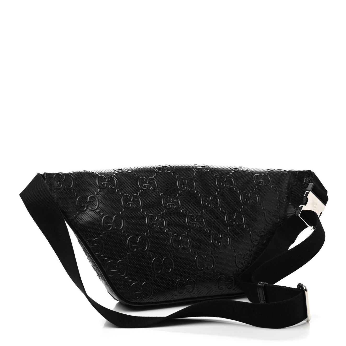 Calfskin GG Tennis Embossed Pocket Belt Bag Black