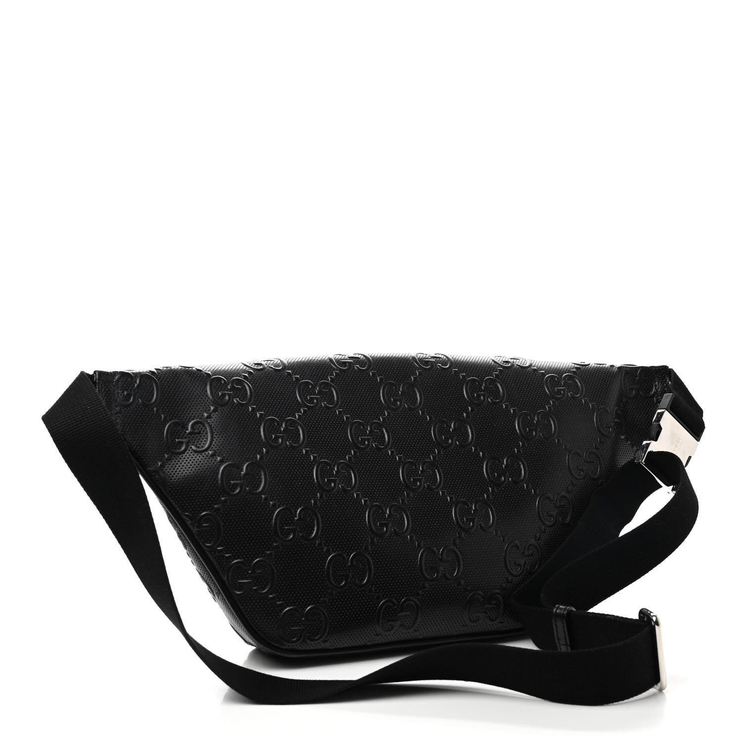 Gucci Calfskin GG Tennis Embossed Pocket Belt Bag Black 3 of 11