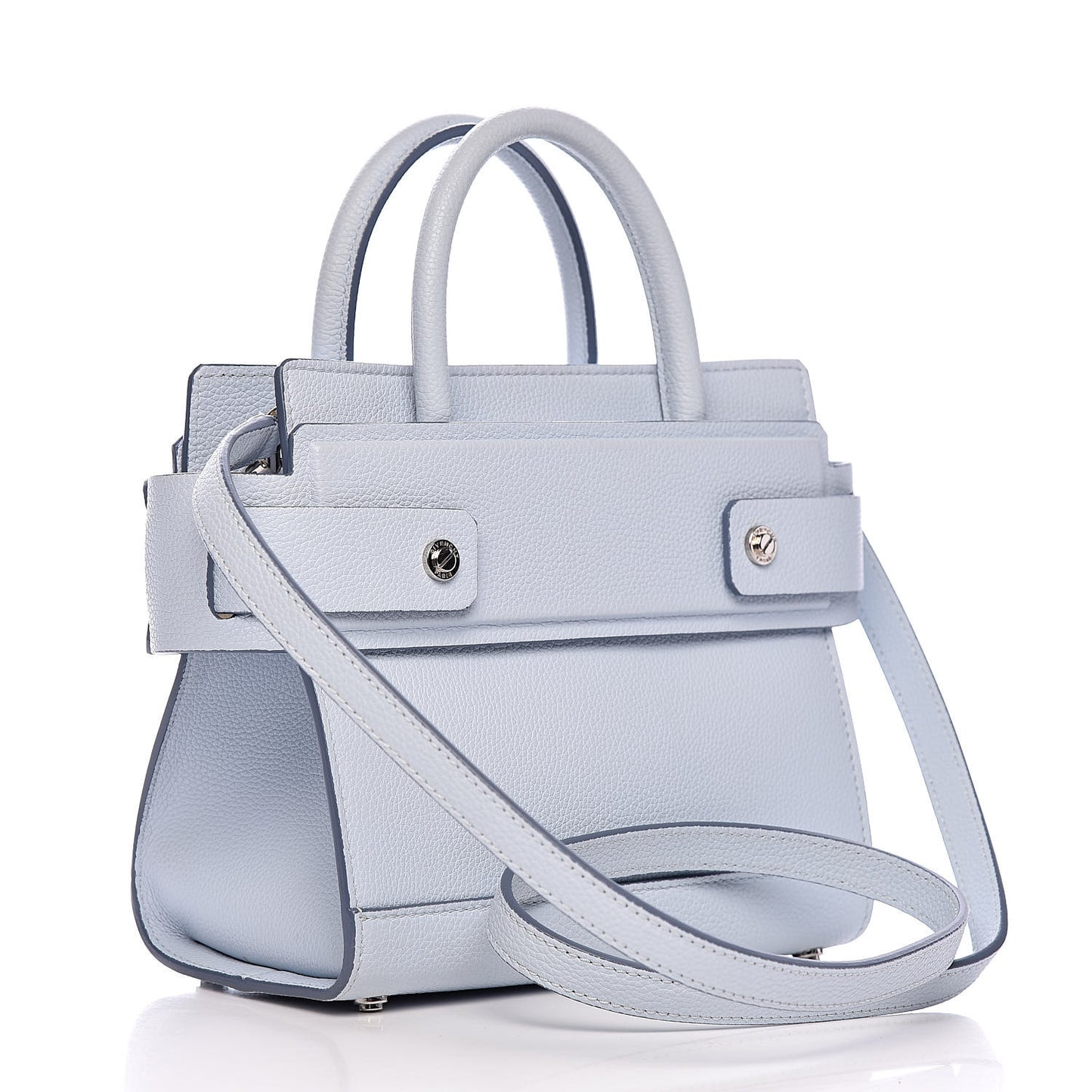 Grained Calfskin Mini Horizon Satchel Pale Blue