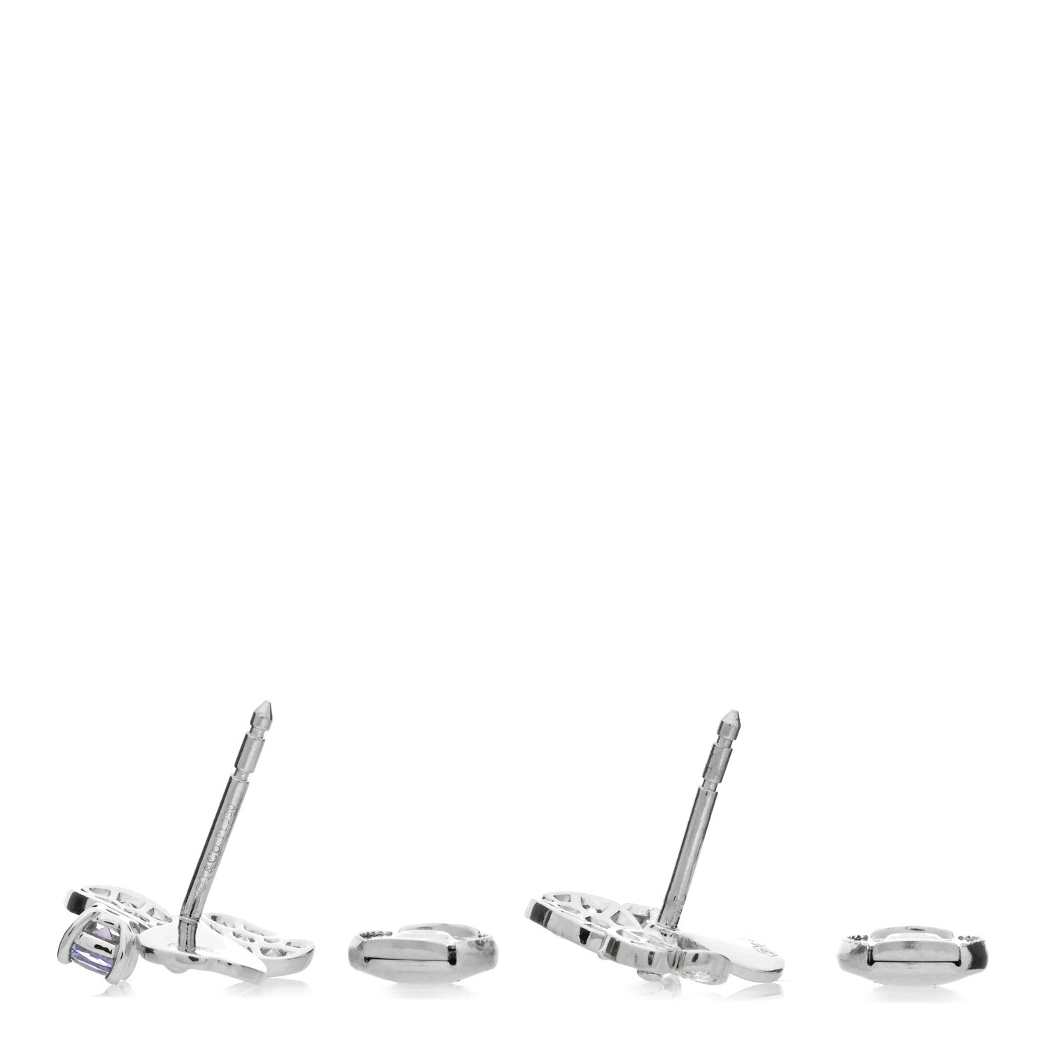 Tiffany Platinum Diamond Tanzanite Paper Flowers Earrings 2 of 3