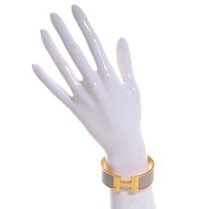 Hermes Enamel Wide Clic Clac H Bracelet PM Etoupe 2 of 5