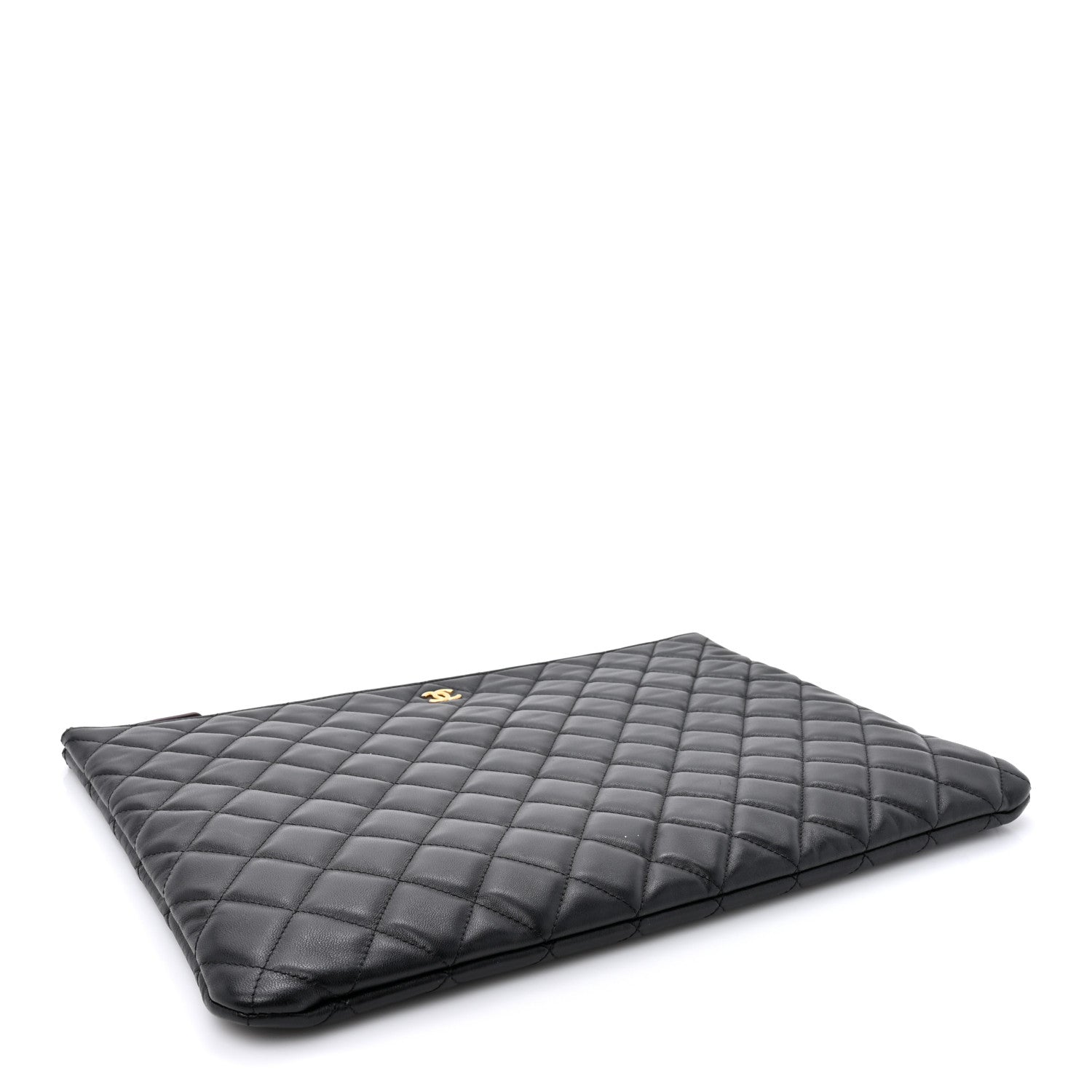 Chanel Lambskin Quilted Large Cosmetic Case Black 4 of 9