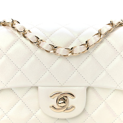 Chanel Iridescent Calfskin Quilted Mini Rectangular Flap White 8 of 11