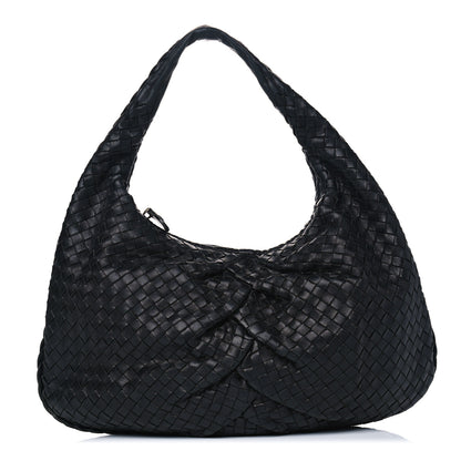 Bottega Veneta Nappa Intrecciato Pleated Large Veneta Hobo Black 1 of 9