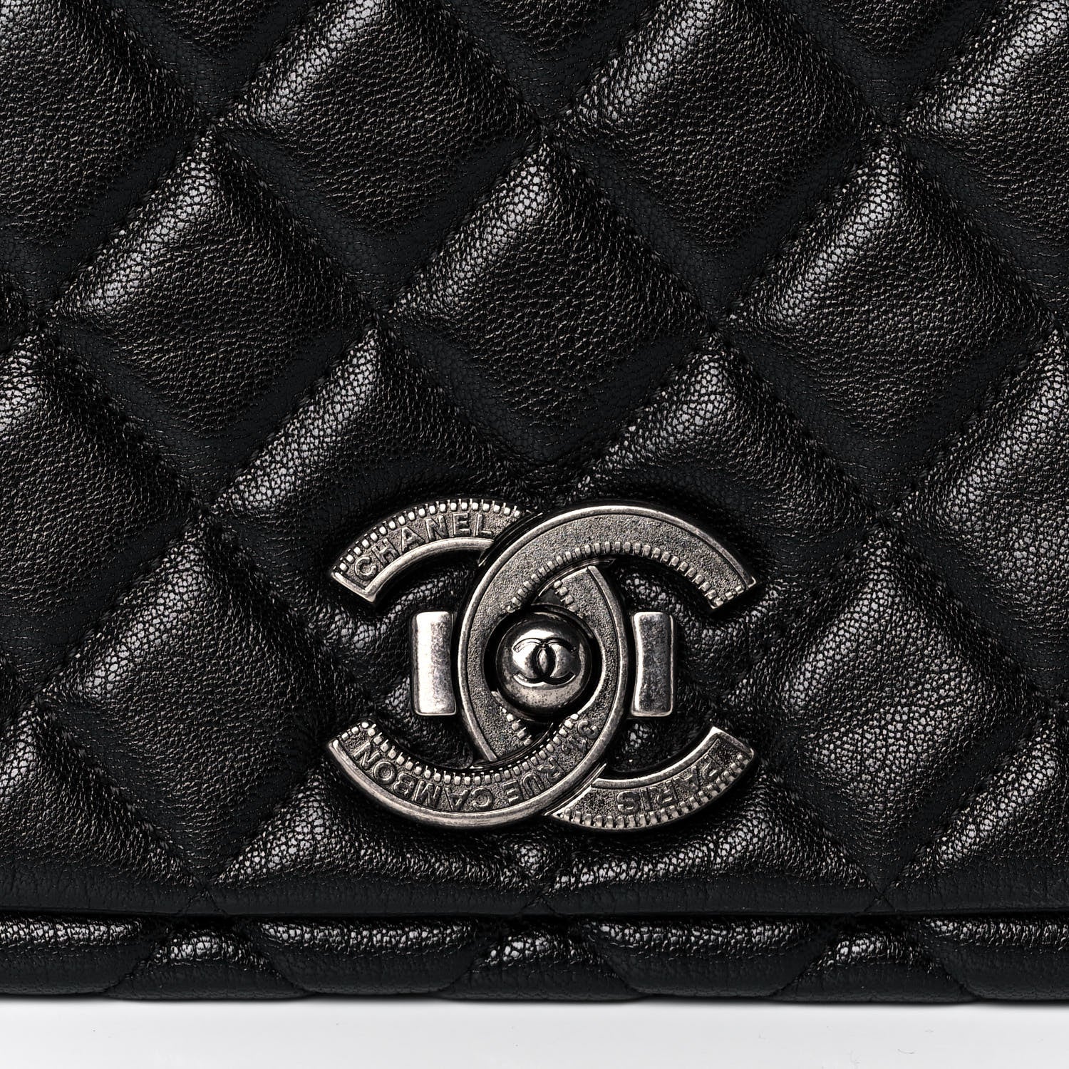 Chanel Goatskin Quilted Large City Rock Flap Black 7 of 11