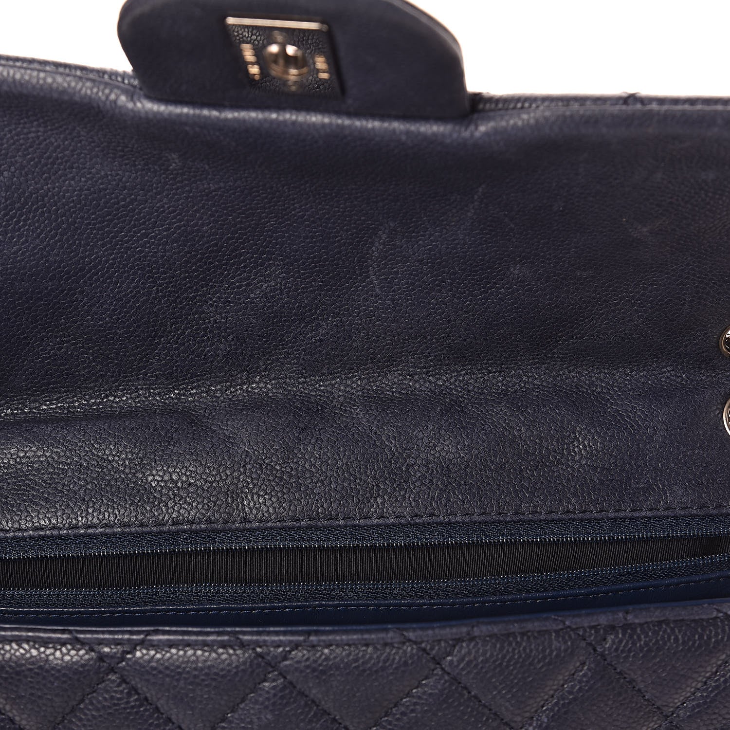Chanel Washed Caviar Quilted Maxi Single Flap Blue 11 of 11