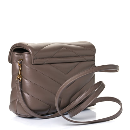 Saint Laurent Calfskin Y Quilted Monogram Toy Loulou Crossbody Bag Dark Beige 3 of 12