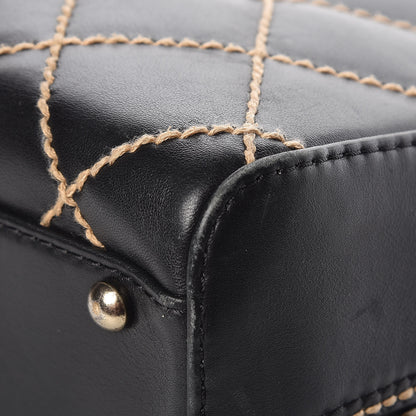 Chanel Calfskin Wild Stitch Top Handle Bag Black 14 of 16