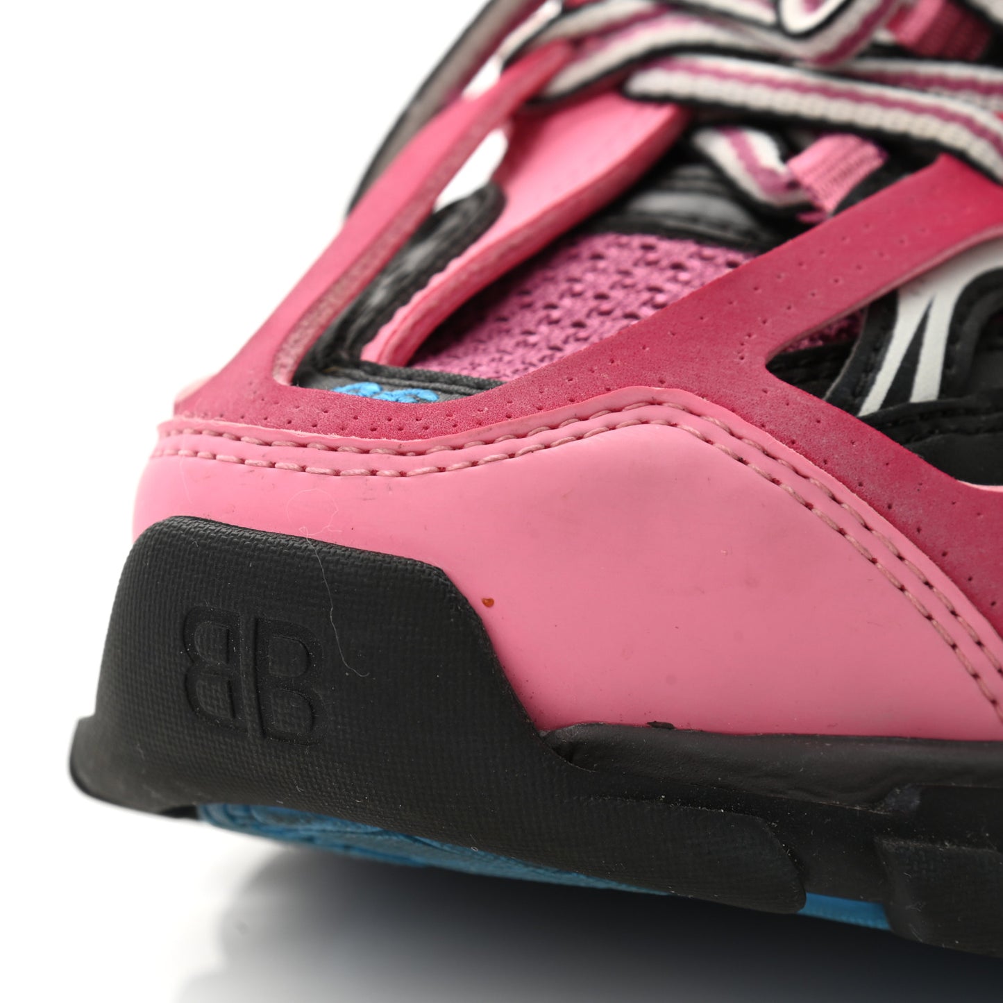 Mesh Nylon Metallic Fabric Womens Track Sneakers 36 Pink Blue