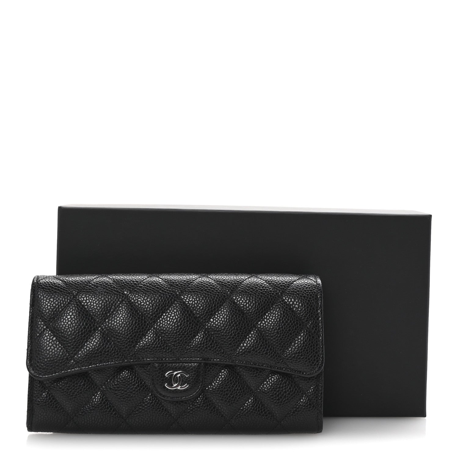 Chanel Caviar Quilted Large Gusset Flap Wallet Black 9 of 9