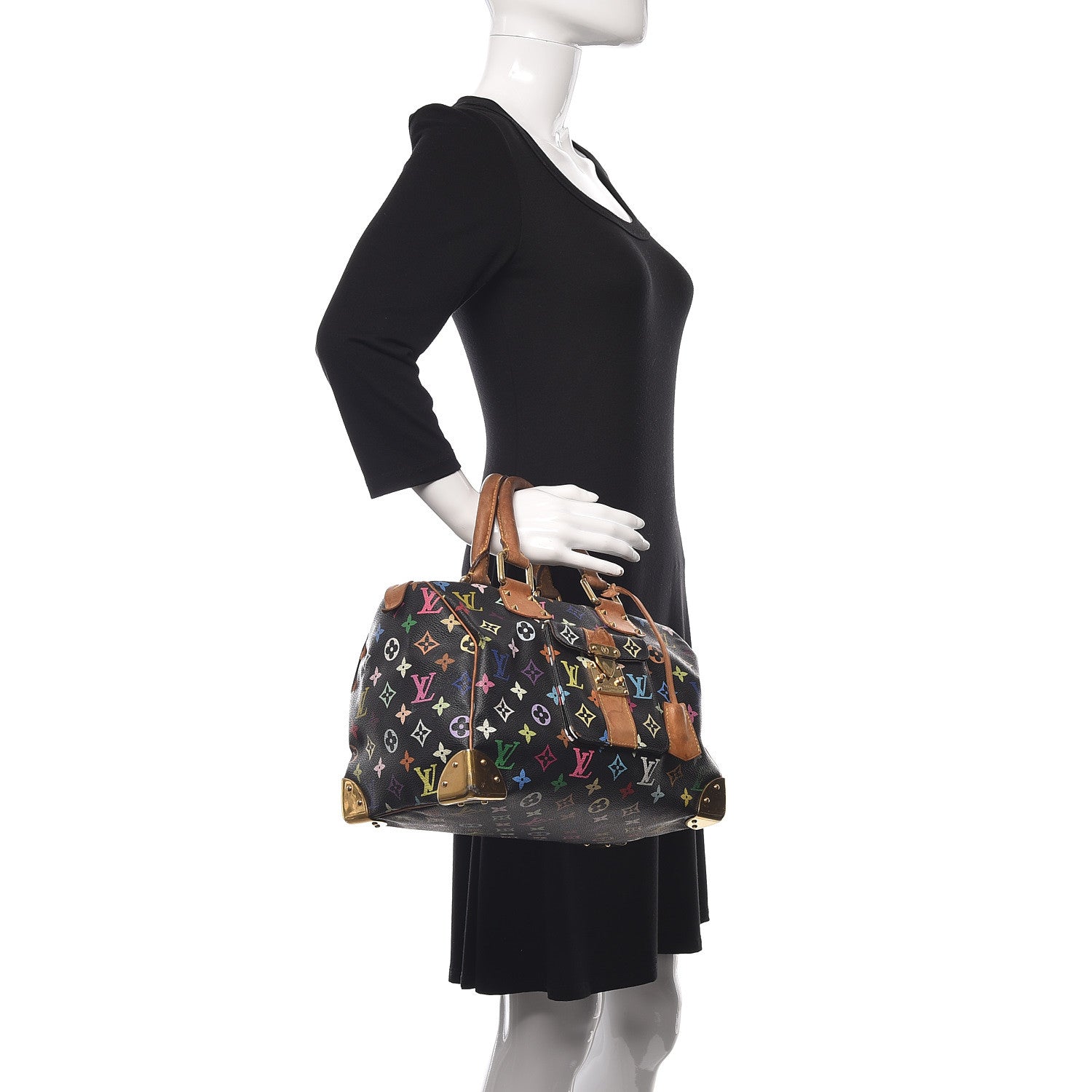 Louis Vuitton Monogram Multicolor Speedy 30 Black 2 of 18