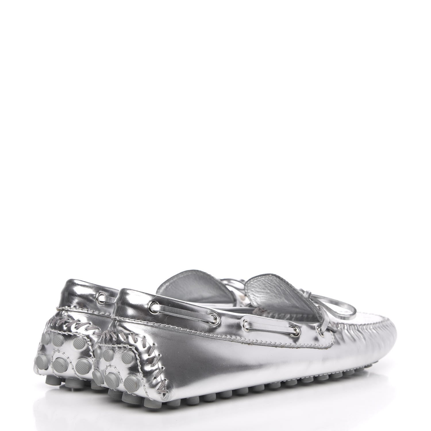 Louis Vuitton Calfskin Monogram Gloria Loafers 41 Silver 4 of 8